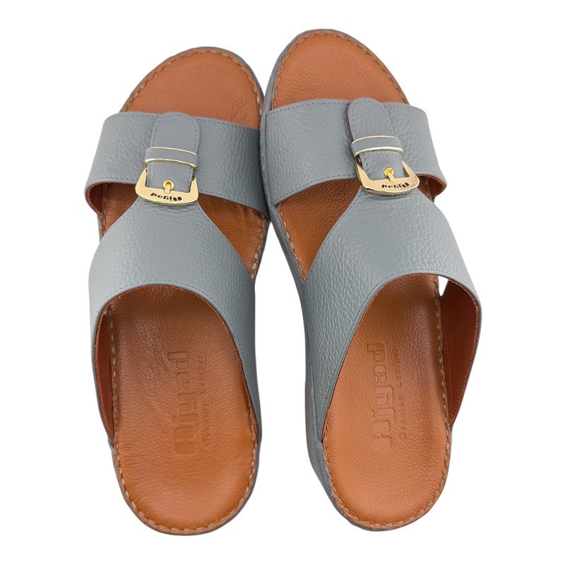 AJYAD Handmade Arabic Sandals For Men | Outdoor Mens Slippers | Everyday Flip Flops Open Toe | Arabic Genuine Shamwa Leather | New Design | Tan Footbed | Comfortable & LightWeight - Image 2